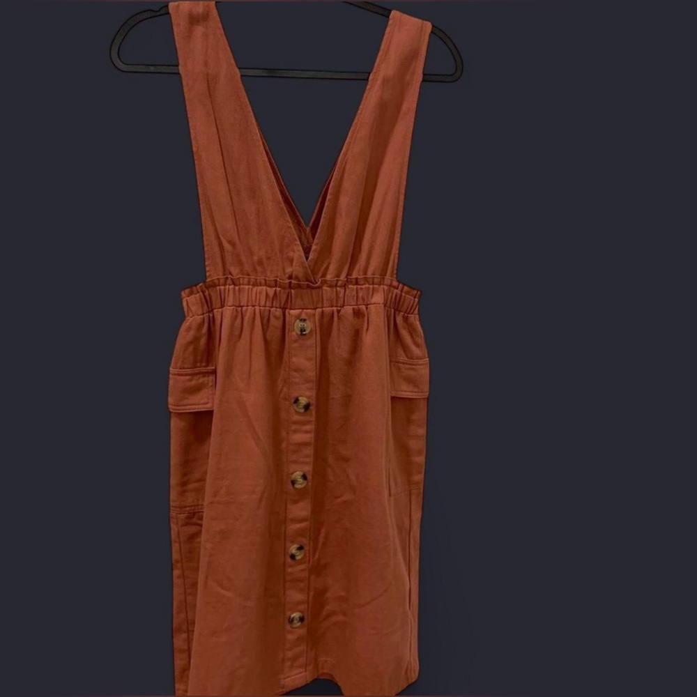 VINTAGE Rust Orange Button-Down Dress